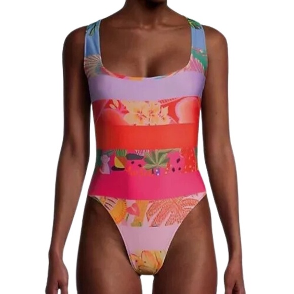 NWT Farm Rio Rainbow Forest One Piece Swimsuit Sz. XS - Picture 1 of 10